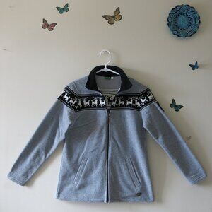 ALP Winter Ski Resort Brush Sportwear Wool Blend Knit Fleece Jacket Size L